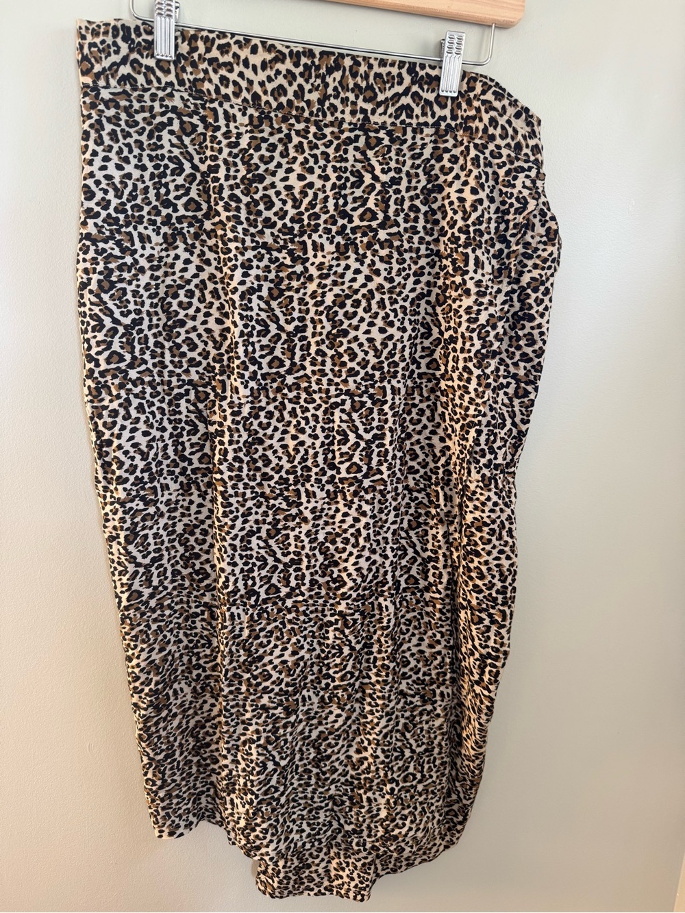 BRUNETTE THE LABEL X KOY RESORT Leopard Print Wrap Skirt LARGE Boho Vacation